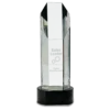 Octagon Slant-Top Crystal on Black Pedestal Base