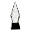 Obelisk Facet Crystal on Black Pedestal Base