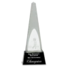 Clear Crystal 3D Golf Spire on Black Pedestal Base