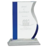 Blue Edge Crystal Wave on Clear Base