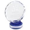 Round Facet Crystal on Blue & Clear Round Base