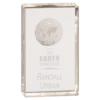 Clear Crystal Rectangle with Globe Etching - Image 3