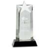 Crystal Star Column on Black Pedestal Base