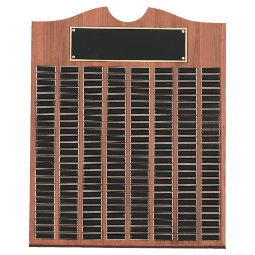 American Walnut Plate Perpetual Plaque with Black Brass Plates