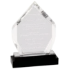 Silver Fusion Diamond Impress Acrylic with Black Glass Base