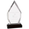 Silver Fusion Diamond Impress Acrylic with Black Glass Base - Image 3