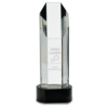Crystal Octagon Slant-Top Tower on Black Crystal Base