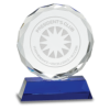 Crystal Round Facet on a Blue Crystal Base