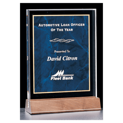 Marble Acrylic Award with American Walnut Base - Image 3