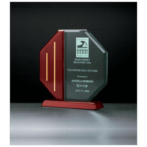 Octagon Series Rosewood Piano Finish Base and Post with Gold Metal Accents - Image 3