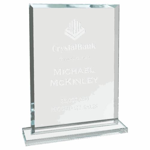 Premier Clear Rectangle Glass Award - Image 3
