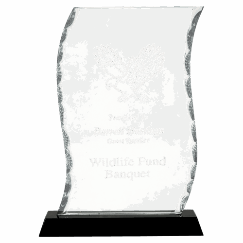 Premier Scroll Facet Glass Award - Image 2