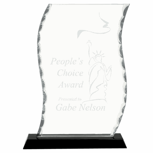Premier Scroll Facet Glass Award - Image 3