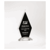 Beveled Clear Glass with Black Silkscreen and Silver Aluminum Accent Base