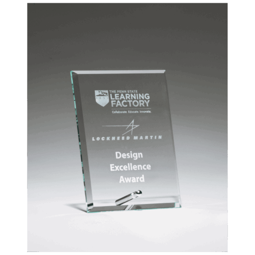 Clear Glass Award with Silver Plated Easel Post - Image 2
