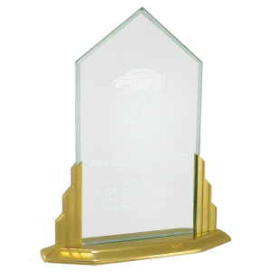 Peak Jade Acrylic Award with Aluminum Base