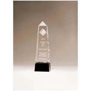 Crystal Obelist with Prism-Effect Top and Black Base