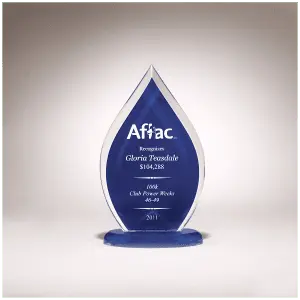 Flame Series Blue Silk Screened Clear Acrylic