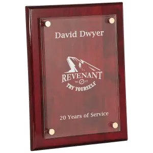 Premier Rosewood Piano Finish Floating Glass Plaque - Image 3