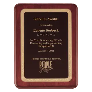 Rosewood Piano Finish Plaques with Black Florentine Designer LaserFX Plates