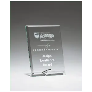 Clear Glass Award with Silver Plated Easel Post