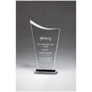 Contemporary Clear Glass Award with Pedestal Base