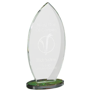 Flame Series Clear Glass Award with Prism-Effect Base